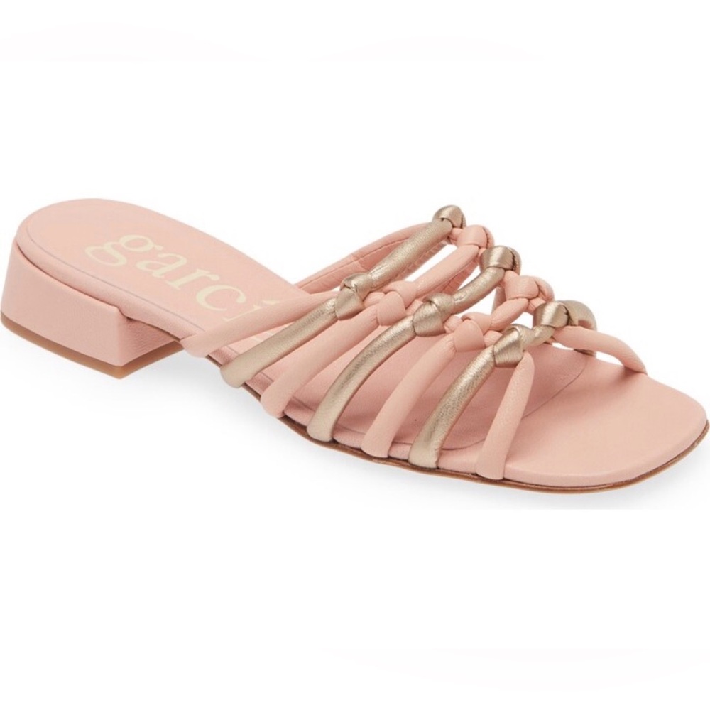 Nib Pedro Garcia Elmar Water Resistant Slide Sandal pink silver size 36 6
